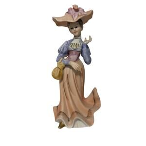 Vintage WK Made In Japan Victorian Lady Woman Figurine 7.25”